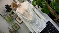 White Knit Backless Bell Sleeve Cover Up Sheer Dress Top MD-LG