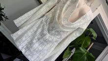 Load image into Gallery viewer, White Knit Backless Bell Sleeve Cover Up Sheer Dress Top MD-LG
