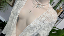 Load image into Gallery viewer, White Knit Backless Bell Sleeve Cover Up Sheer Dress Top MD-LG
