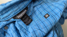 Load image into Gallery viewer, Men's Marmot Blue Plaid Button Shirt XL
