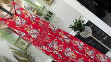 Load image into Gallery viewer, Bila Red Floral Rouched Belted Maxi Dress XXL
