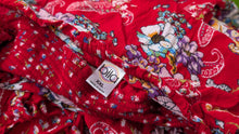 Load image into Gallery viewer, Bila Red Floral Rouched Belted Maxi Dress XXL
