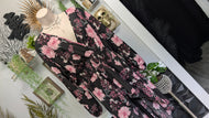 Pink & Black Hi-Low Sheer Floral BlouSe Top XL-1X