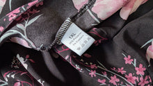 Load image into Gallery viewer, Pink &amp; Black Hi-Low Sheer Floral BlouSe Top XL-1X
