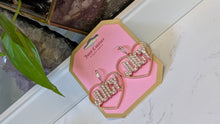 Load image into Gallery viewer, Juicy Couture Gold Rhinestone Hoop Heart Earrings NEW
