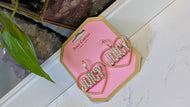 Juicy Couture Gold Rhinestone Hoop Heart Earrings NEW