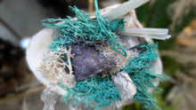 Load image into Gallery viewer, Selenite &amp; Occo Geode in Moss Seashell (stand Included)
