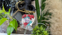 Load image into Gallery viewer, Amethyst &amp; Selenite Crystals in Moss Seashell (stand Included)
