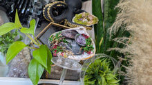 Load image into Gallery viewer, Amethyst Crystal &amp; Artificial Moss in Seashell (stand Included)

