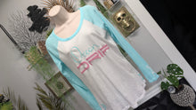 Load image into Gallery viewer, Ocean Drip Pink Glitter Baseball Top SM-MD NWT
