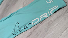 Load image into Gallery viewer, Ocean Drip Aqua Glitter Anchor Leggings LG NWT
