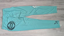 Load image into Gallery viewer, Ocean Drip Aqua Glitter Anchor Leggings LG NWT
