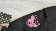 Load image into Gallery viewer, Nurse Drip Black &amp; Pink Glitter Medical Scrub Pants LG NWT
