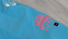 Load image into Gallery viewer, Nurse Drip Blue &amp; Pink Glitter Medical Scrub Pants SM
