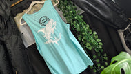 Men's Aqua Blue Ocean Drip Tank Top MD NWT