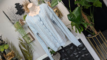 Load image into Gallery viewer, Baby Blue Philosophy Coquette Pearl Ruffle Cardigan XL-XXL (tag was ripped &amp; sewn)
