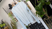 Load image into Gallery viewer, Baby Blue Philosophy Coquette Pearl Ruffle Cardigan XL-XXL (tag was ripped &amp; sewn)
