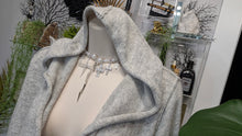 Load image into Gallery viewer, Elan Grey Knit 3% Cashmere Sweater Hoodie Cardigan MD-LG
