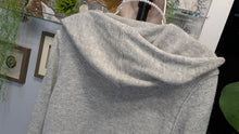 Load image into Gallery viewer, Elan Grey Knit 3% Cashmere Sweater Hoodie Cardigan MD-LG
