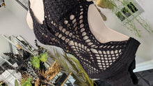 Load image into Gallery viewer, Forever 21 Black Crochet Bathing Swim Suit XS NWT
