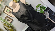 Load image into Gallery viewer, Black Leather Peplum Tank Top XS-SM (no Brand)
