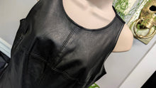 Load image into Gallery viewer, Black Leather Peplum Tank Top XS-SM (no Brand)
