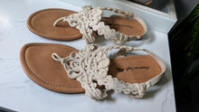 Load image into Gallery viewer, American Eagle Tan Embroidery Slingback Sandals sz8
