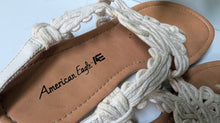 Load image into Gallery viewer, American Eagle Tan Embroidery Slingback Sandals sz8
