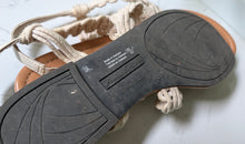 Load image into Gallery viewer, American Eagle Tan Embroidery Slingback Sandals sz8
