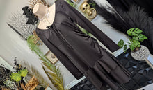 Load image into Gallery viewer, Monkl Black Side Rouched Midi Drop Waist Dress MD NWT
