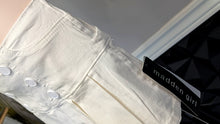 Load image into Gallery viewer, Madden Girl White Pleated Military Pleated  Denim Skort LG NWT
