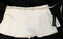 Load image into Gallery viewer, Madden Girl White Pleated Military Pleated  Denim Skort LG NWT

