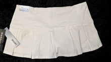 Load image into Gallery viewer, Madden Girl White Pleated Military Pleated  Denim Skort LG NWT
