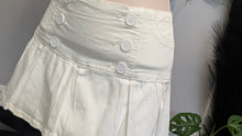 Load image into Gallery viewer, Madden Girl White Pleated Military Pleated  Denim Skort LG NWT
