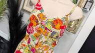 Ivy Street Retro Floral Wide Leg Jumpsuit Romper MD