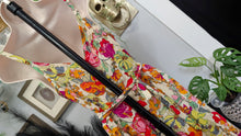 Load image into Gallery viewer, Ivy Street Retro Floral Wide Leg Jumpsuit Romper MD
