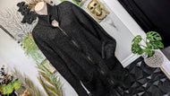 Parkhurst Black Grey Zip Cardigan Sweater Jacket XL