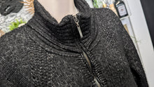 Load image into Gallery viewer, Parkhurst Black Grey Zip Cardigan Sweater Jacket XL
