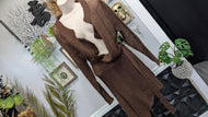 Ana Nonza Brown Mesh Wrap Mohair Cardigan XL
