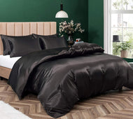 Black Satin Twin Duvet COVER Only