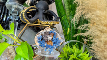 Load image into Gallery viewer, Amethyst, Citrine, Selenite Crystals &amp; Artificial Moss in Seashell (stand Included)
