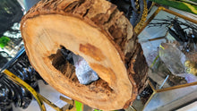 Load image into Gallery viewer, Wood Decor with Amethyst Crystal in Middle
