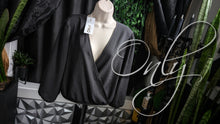 Load image into Gallery viewer, &quot;ONLY&quot; Black Nova Lux Surplice Wrap Top XL NWT
