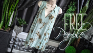 Free People Blue Floral Tunic Tank Top SM-MD