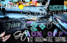 Load image into Gallery viewer, 6" Blue Aura Electroplated Amethyst Crystal Cluster
