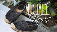 Load image into Gallery viewer, Michael Kors Black Jute Espadrilles Loafer Shoes sz9
