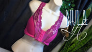 Nula Lift Pink Front Clip Lace Bra XL