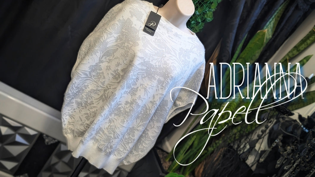 Adrianna Papell Mock Neck Jacquard Pullover Sweater Vest XL
