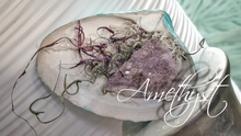 Load image into Gallery viewer, Amethyst Crystal &amp; Artificial Moss in Seashell
