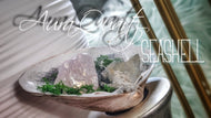 Angel Aura Quart Selenite Crystal & Artificial Moss in Seashell